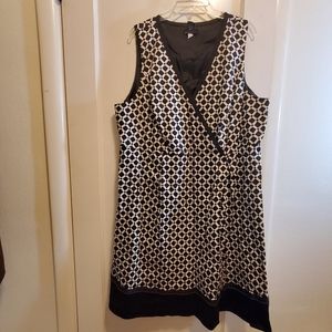 Lane Bryant sleeveless BW faux-wrap sundress
